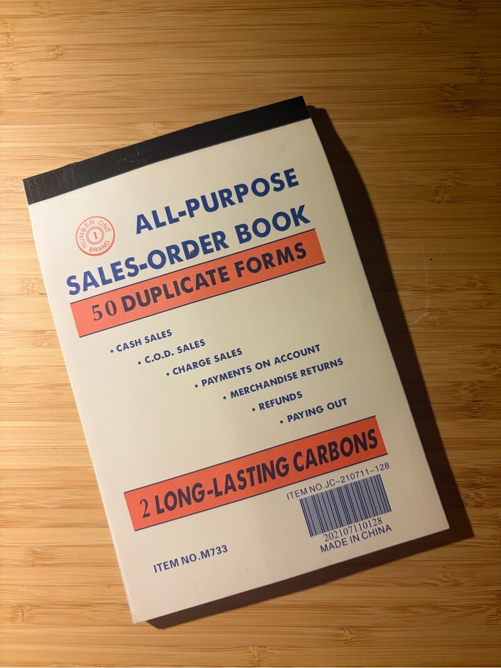 All-Purpose Sales-Order Book • Cream with Blue & Orange Accents
